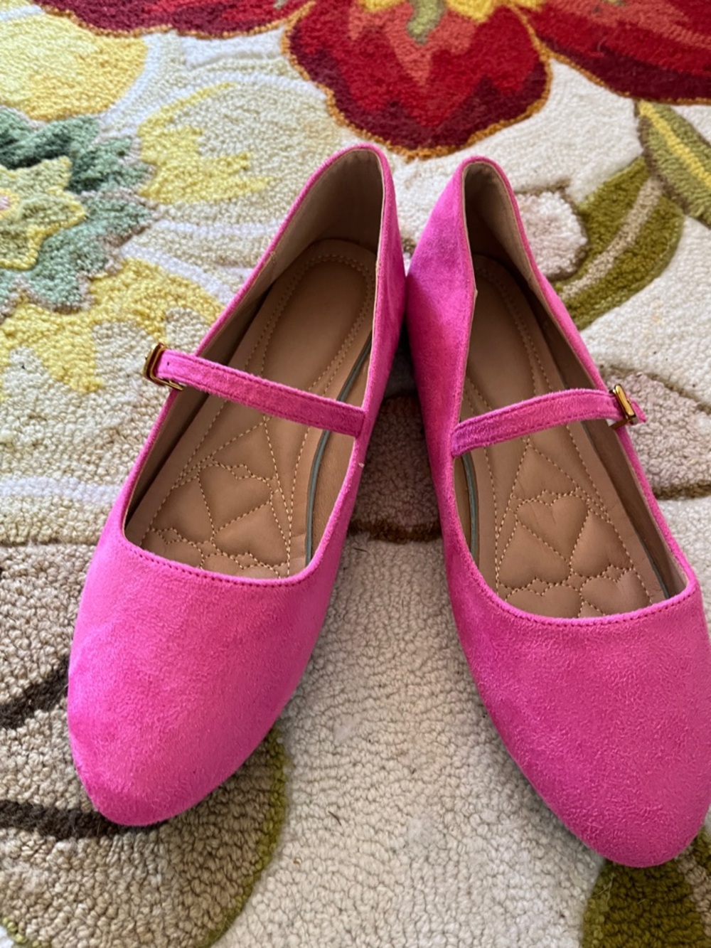 NWOT - Women's Pink Mary Jane Flats with Cushioned Insole